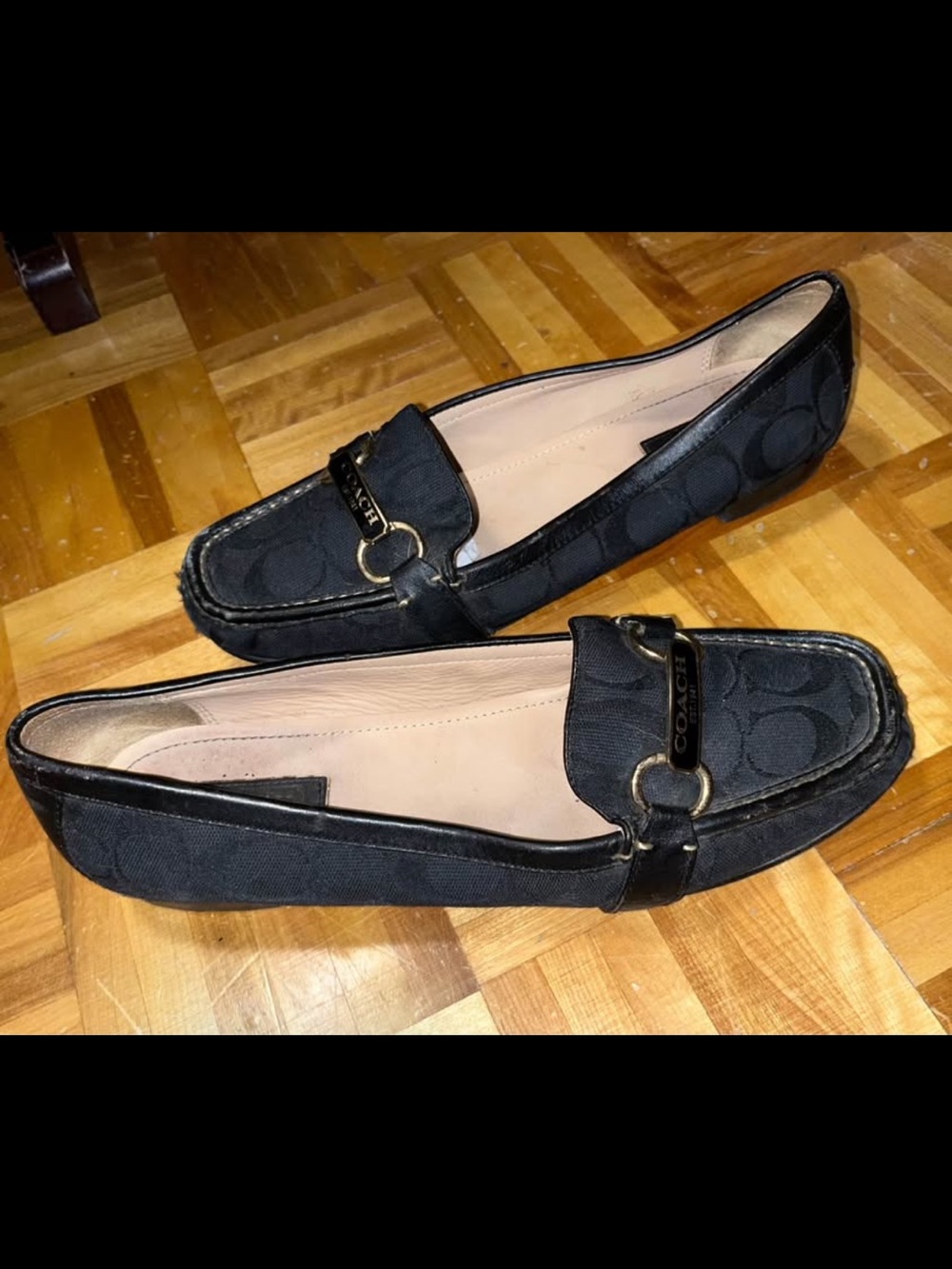 Coach Estee Loafer in Black Signature Jacquard Size 10B
